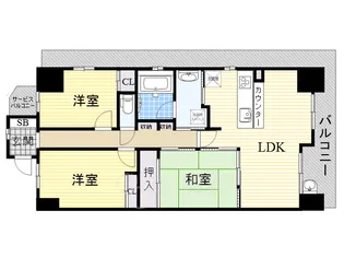レジディア都島2【8階】の間取り