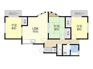 デュークシャトー3番館【1階】の間取り