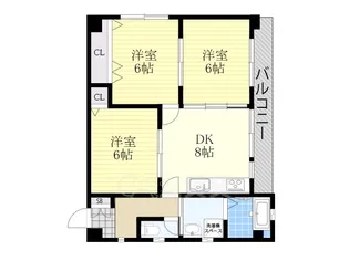 ハイツ友【1階】の間取り