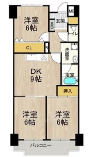 シャトー・レイクルイーズ【9階】の間取り