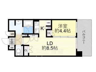 レジデンスエアポート【1階】の間取り