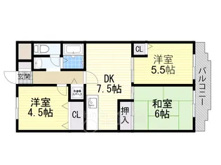 レジョンドール鶴見緑地【2階】の間取り