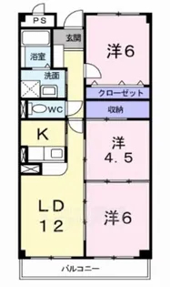 ヴィルヌーブ箕面【3階】の間取り