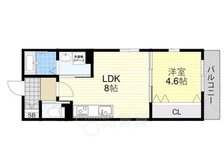 La vie belle 宝山町Ⅱ【1階】の間取り