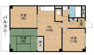 天王タウンハイツ【1階】の間取り