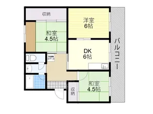 メゾン東茨木【4階】の間取り
