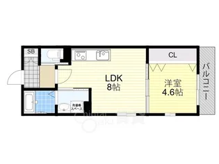 La vie belle 宝山町Ⅱ【3階】の間取り