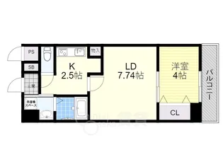 パーラム豊津【2階】の間取り