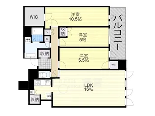 シエリアタワー千里中央【38階】の間取り