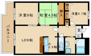 フローライト緑地公園【1階】の間取り
