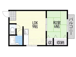 萩田マンション【1階】の間取り