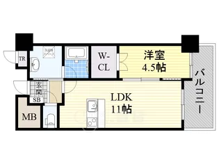 ヴェルドゥール南茨木【3階】の間取り