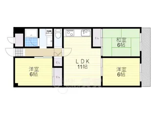 メゾン二本松【1階】の間取り