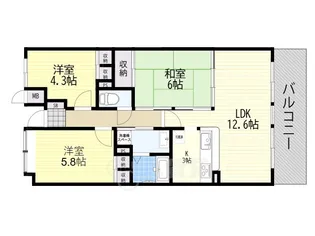ベルク池田石橋1番館【3階】の間取り