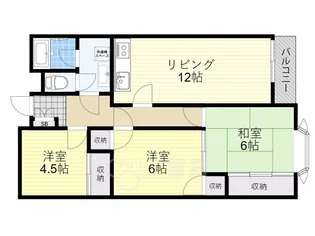 花園ハイツ弥栄【1階】の間取り