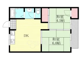 中之島ハイツ【1階】の間取り