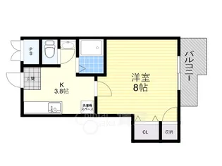 冨士スカイマンション【3階】の間取り