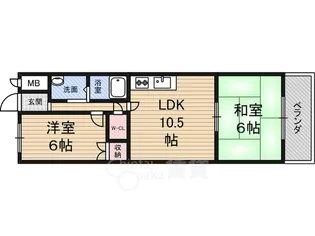 ニューハイツバーデ【2階】の間取り