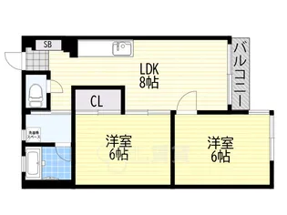 エルベコート豊中向丘【1階】の間取り