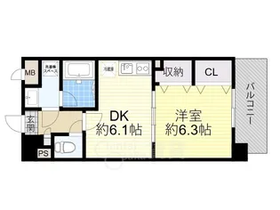 ベロクオーレ三国【4階】の間取り