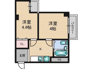 クルーム新大阪2番館【5階】の間取り