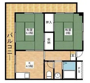 水月コーポ【2階】の間取り