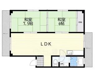 岡町ハイツ【3階】の間取り