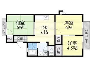 ディアコートJOY2【1階】の間取り
