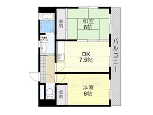 スカイハイツ緑地【3階】の間取り