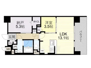プレミアムコート千里丘【7階】の間取り