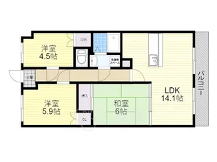 プロムナード豊中【4階】の間取り