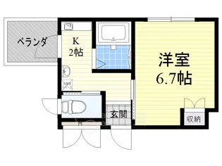 上野西グランハイツB【2階】の間取り