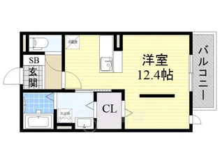 クレール鉢塚【1階】の間取り