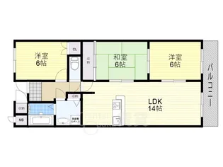 ハイクレスト引谷【3階】の間取り