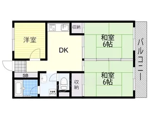 シャトー箕面【2階】の間取り