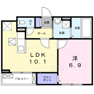 ハイツ若草【1階】の間取り