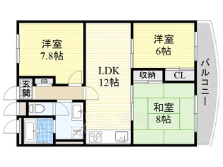 アパルトマン北千里【6階】の間取り