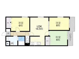 グランドハイツ豊中【2階】の間取り