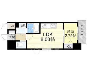 FORTUNEY江坂Ⅰ【5階】の間取り