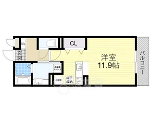 クレール西の庄【1階】の間取り