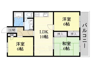 第2マンション寺直【9階】の間取り
