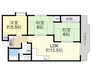 サンヒルズ五月【3階】の間取り