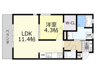 サンクウイステリア【1階】の間取り