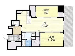 ジオタワー大阪十三【20階】の間取り
