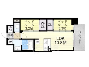 コンフォリア・リヴ東三国駅前ソルテラス【3階】の間取り