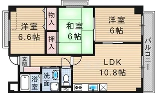 エーデル雲雀丘三番館【3階】の間取り