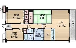 メイツ南千里【4階】の間取り