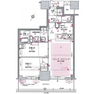ジオタワー大阪十三【6階】の間取り