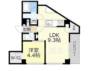 ベルフール吹田【4階】の間取り