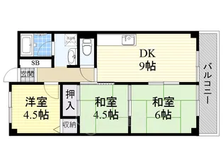 ピアハイツ幸【4階】の間取り